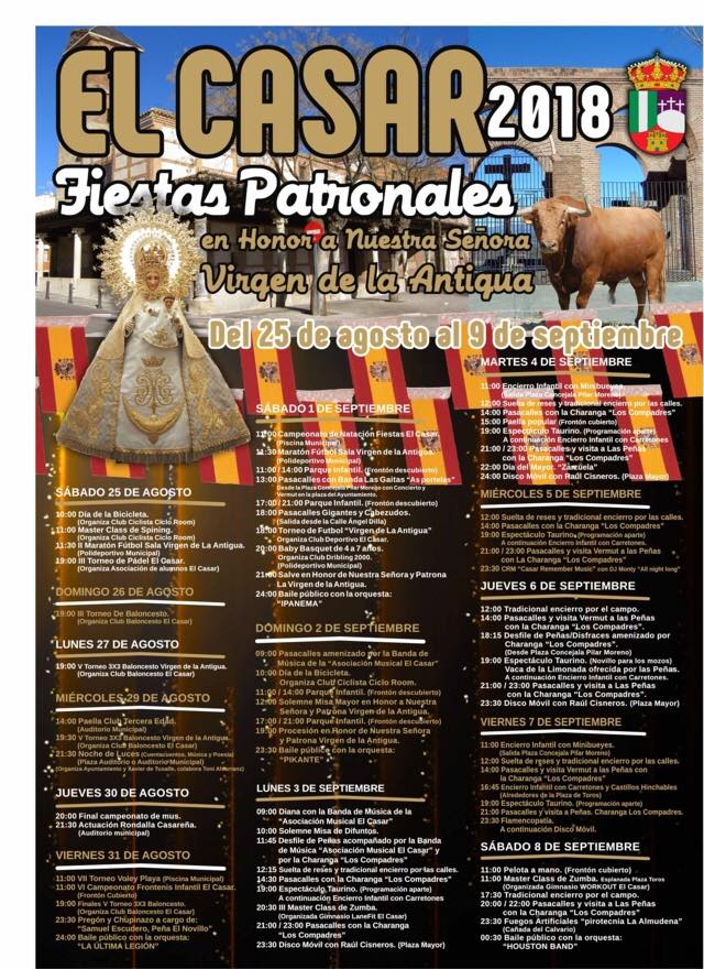 Fiestas patronales en honor a Nuestra Señora de la Antigua 2018 El Casar
